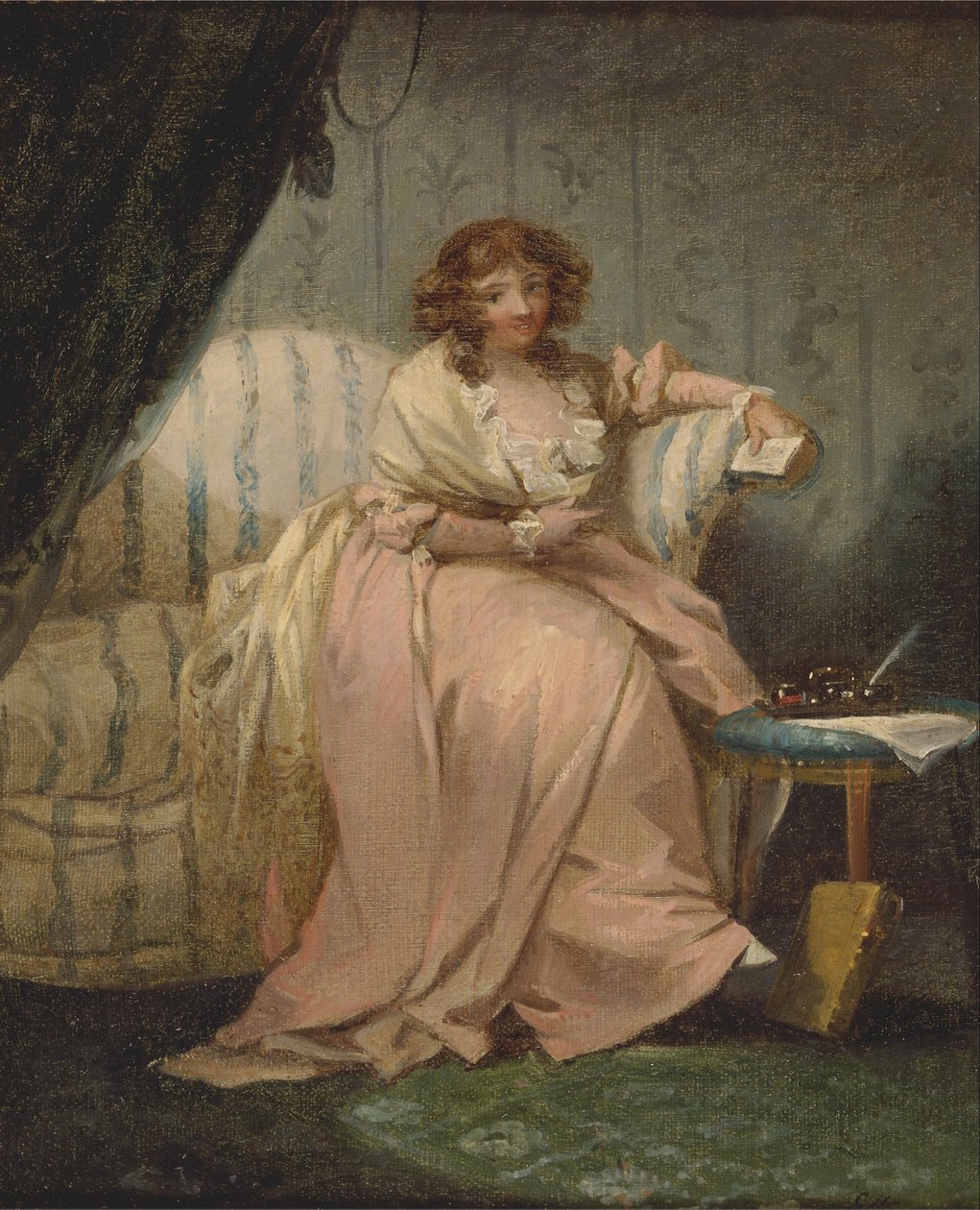 En kvinna som heter Anne, konstnärens fru av George Morland