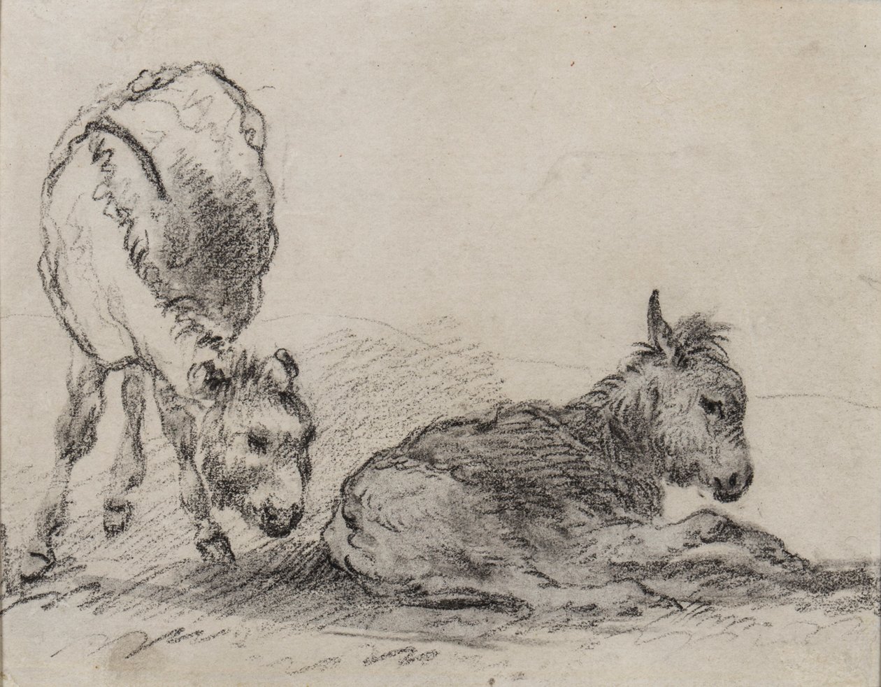 Åsneföl (kol på papper) av George Morland