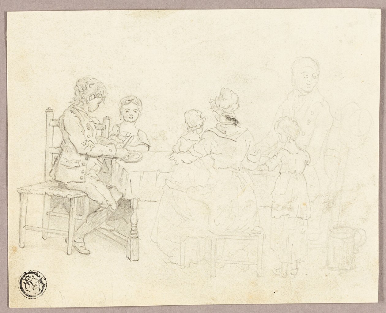 Familj vid ett bord av George Morland