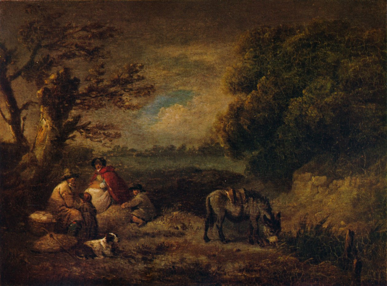 Zigenare som vilar med åsnan, 1795 av George Morland