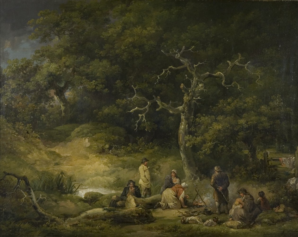 Gypsies in a Landscape, c.1790 (olja på duk) av George Morland
