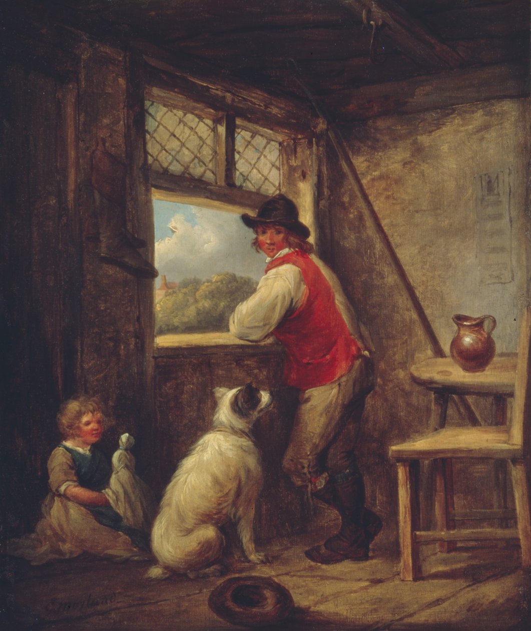 Bonde vid ett fönster, tidigt 1790-tal. av George Morland