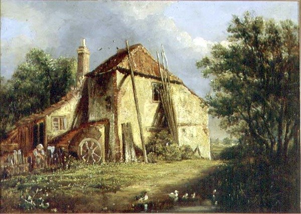 Den gamla gården (olja på duk) av George Morland