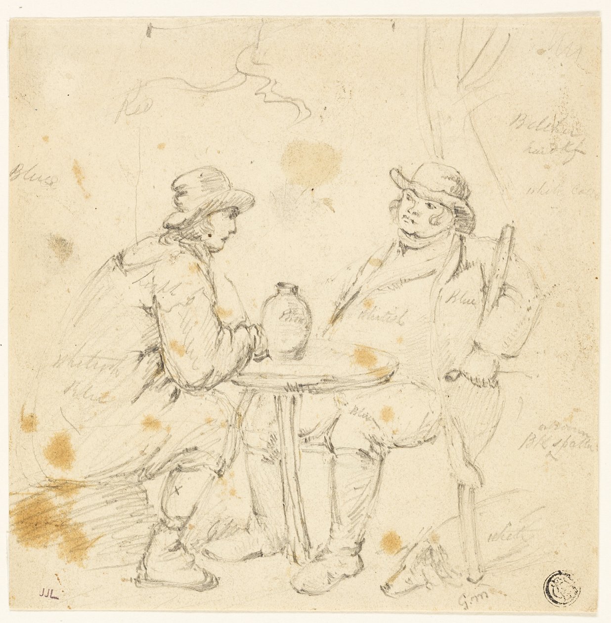 Två män vid ett bord av George Morland