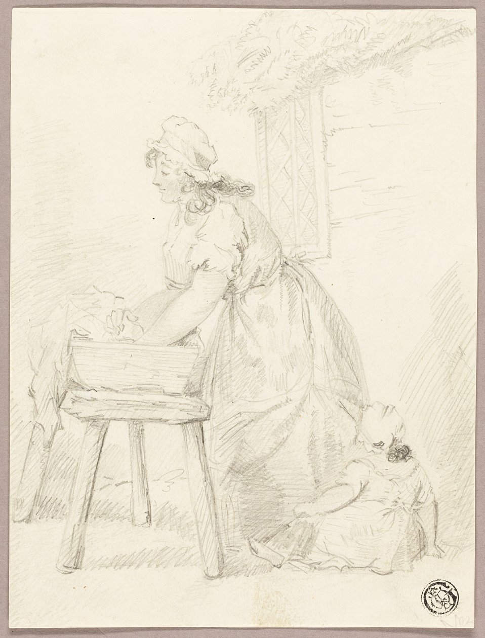 Kvinna som tvättar kläder av George Morland