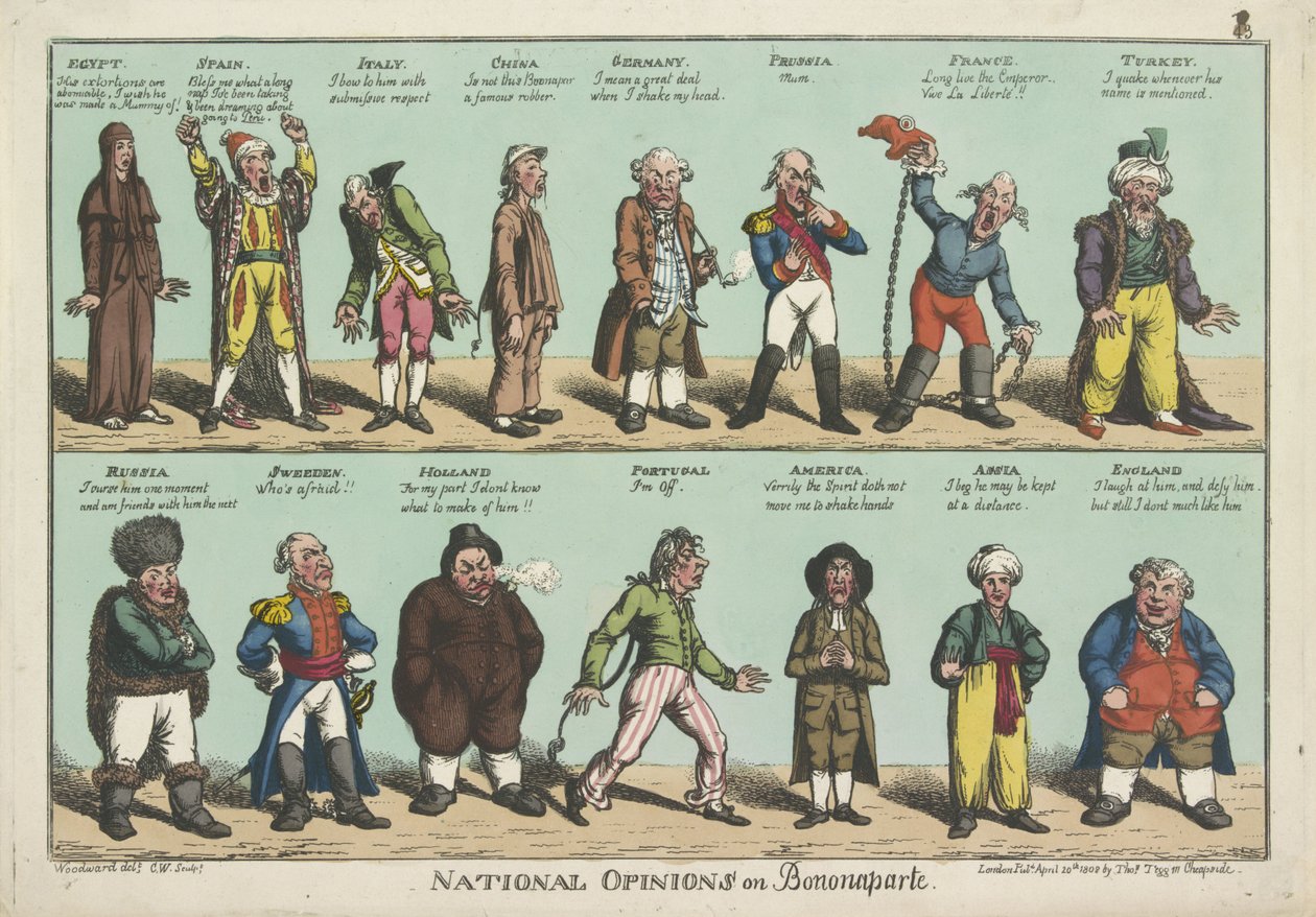 Nationella åsikter om Napoleon Bonaparte av George Moutard (after) Woodward