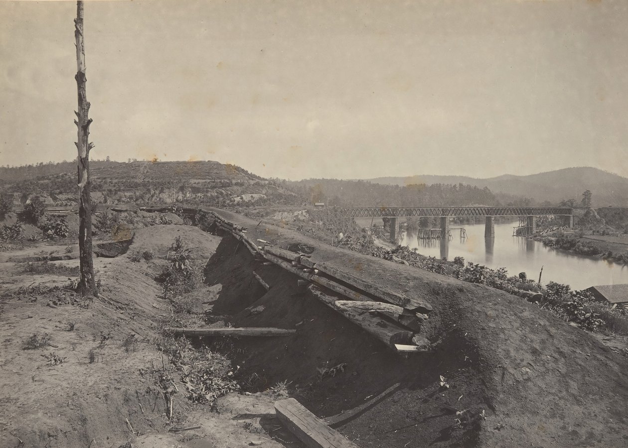 Försvar av Etawah-bron, 1860-talet. av George N. Barnard