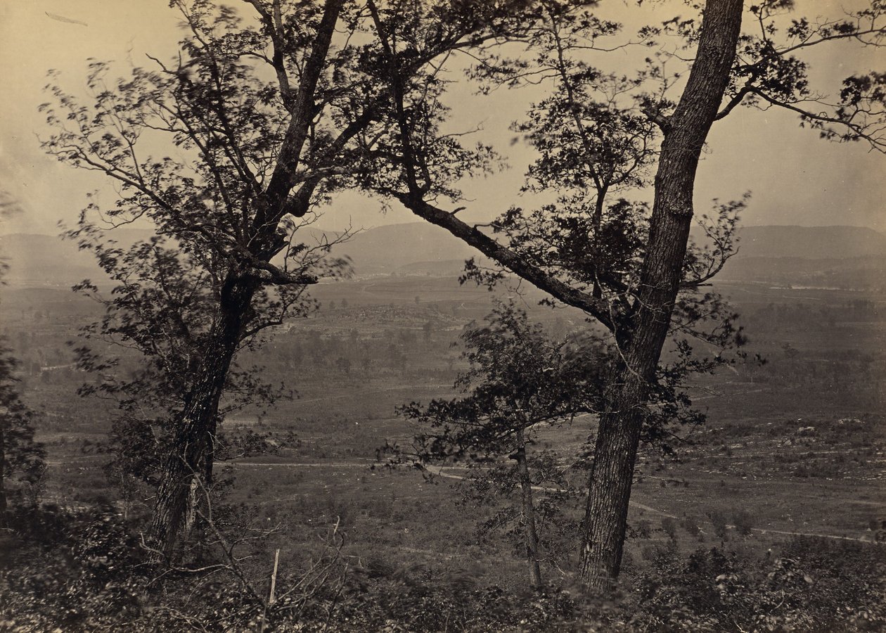 Orchard Knob sett från Mission Ridge av George N. Barnard