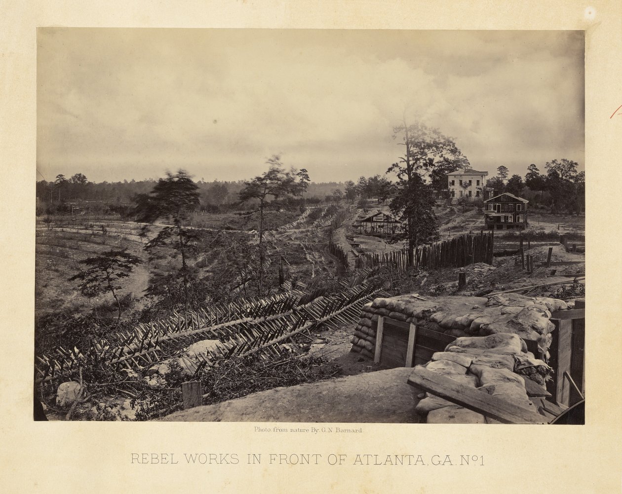 Rebellernas befästningar framför Atlanta, Georgia, nr 1 av George N. Barnard