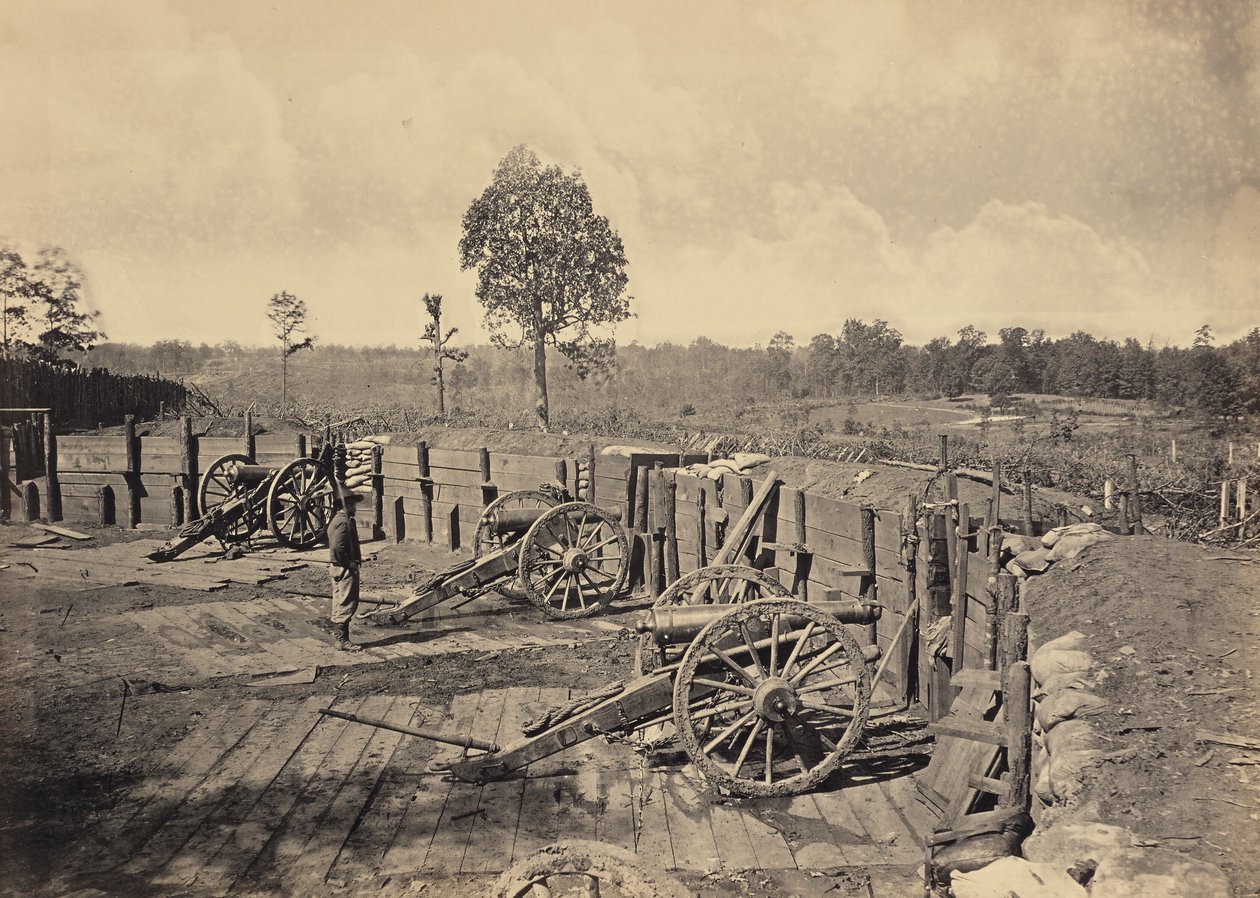 Rebellernas arbeten framför Atlanta, Georgia, nr 2 av George N. Barnard