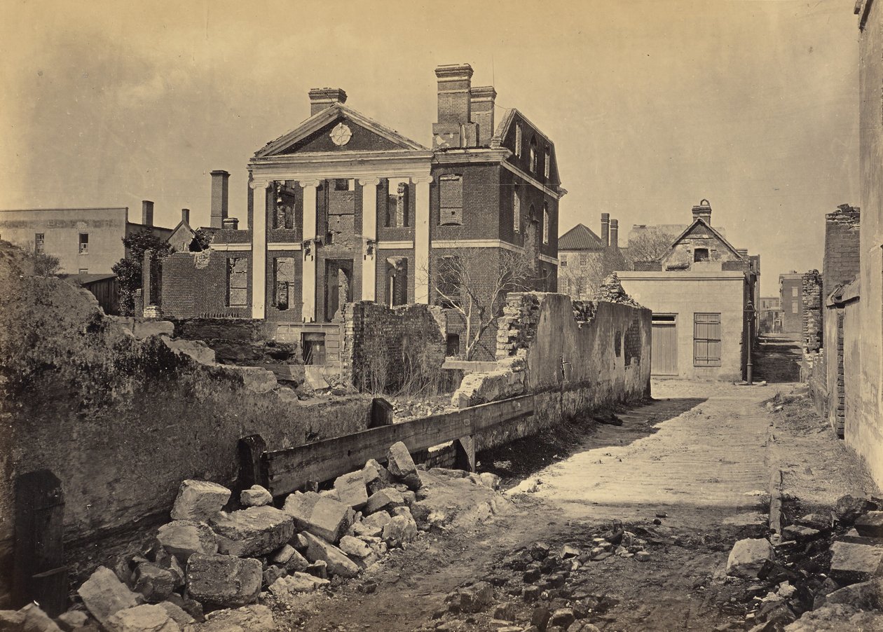 Ruinerna av Pinckney Mansion, Charleston, South Carolina av George N. Barnard