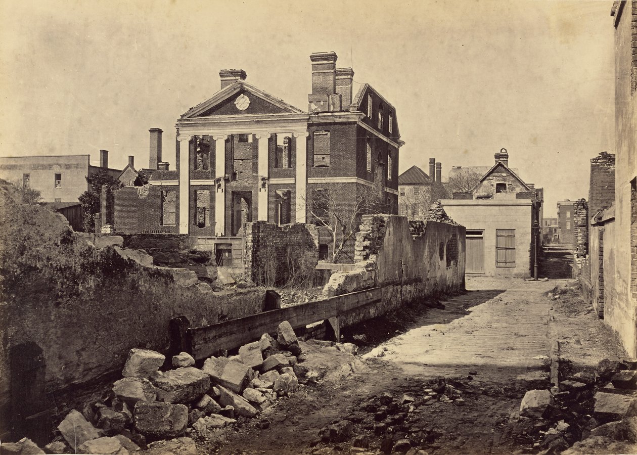Ruinerna av Pinckney Mansion, Charleston, South Carolina av George N. Barnard