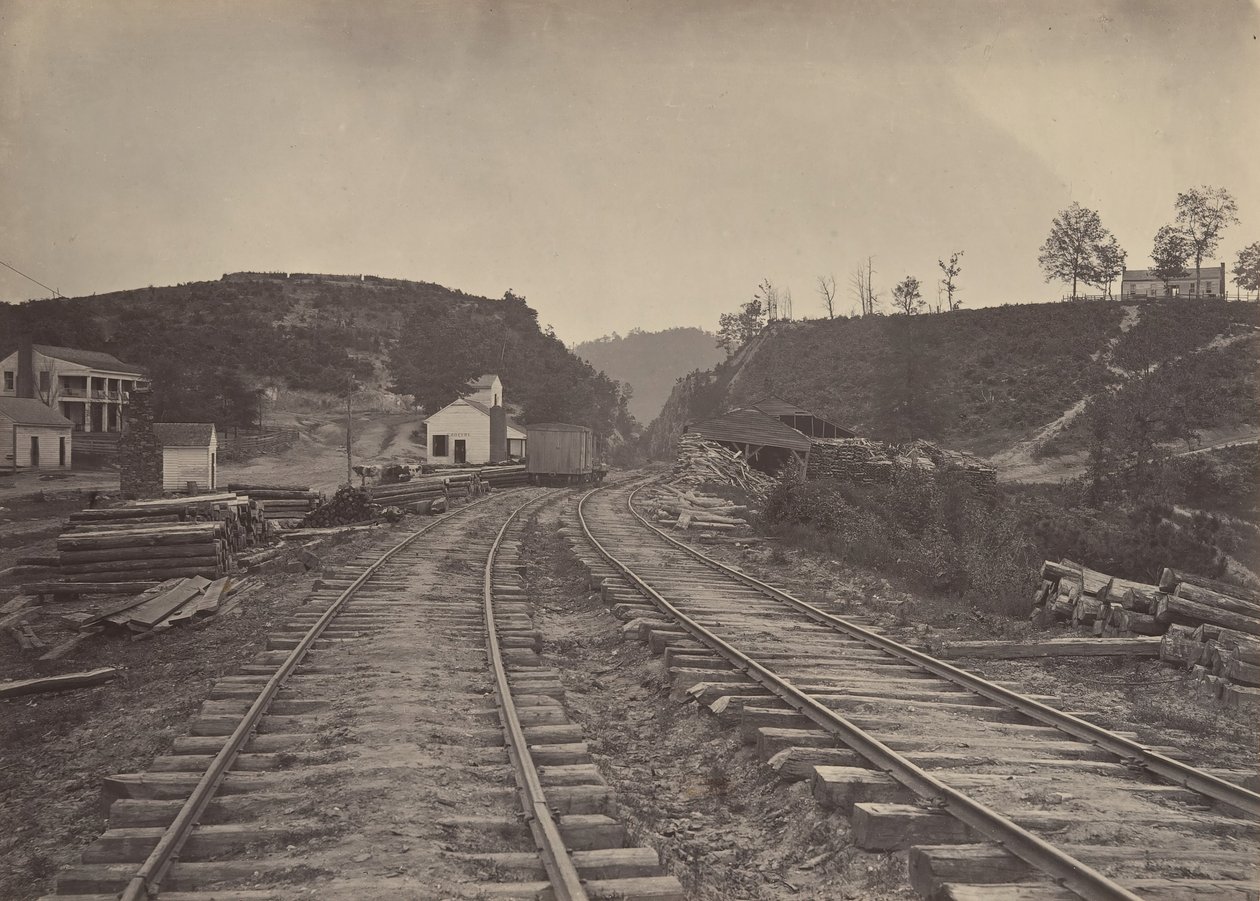 Allatoona-passet ser norrut, Georgia, 1860-talet. av George N. Barnard