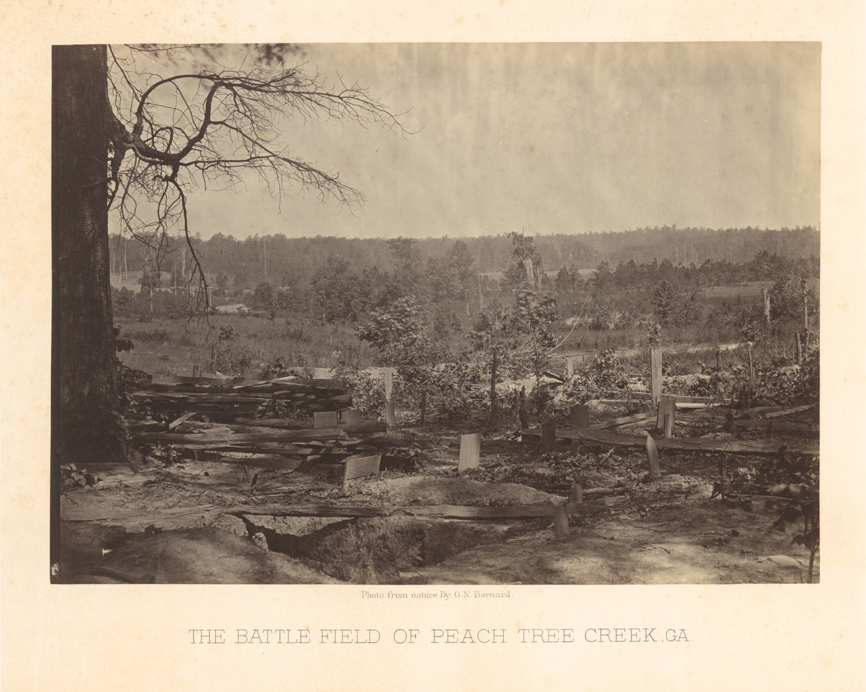 Slagfältet vid Peach Tree Creek i Georgia av George N. Barnard