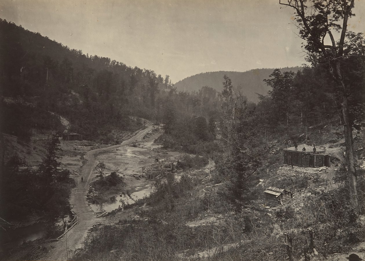Whiteside Valley under bron, 1860-talet. av George N. Barnard