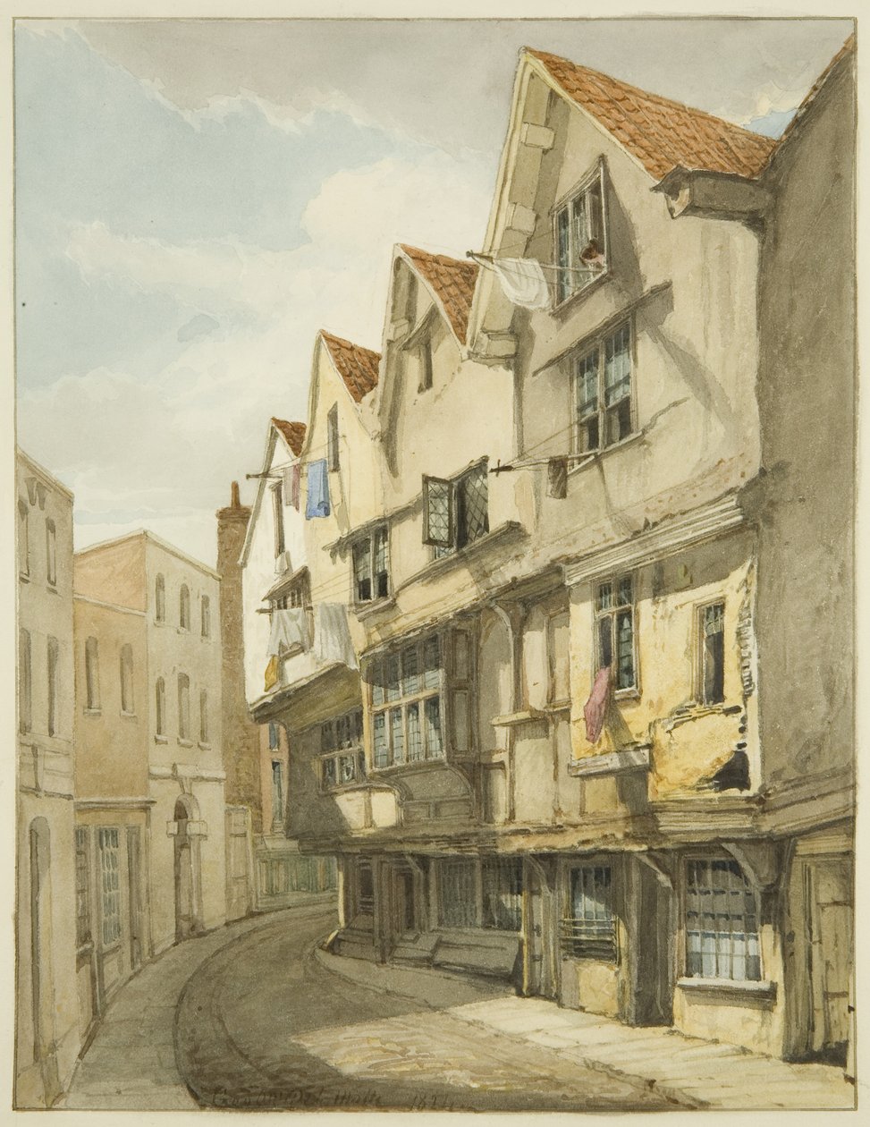Baldwin Street (penna och akvarell på papper) av George Orleans Delamotte