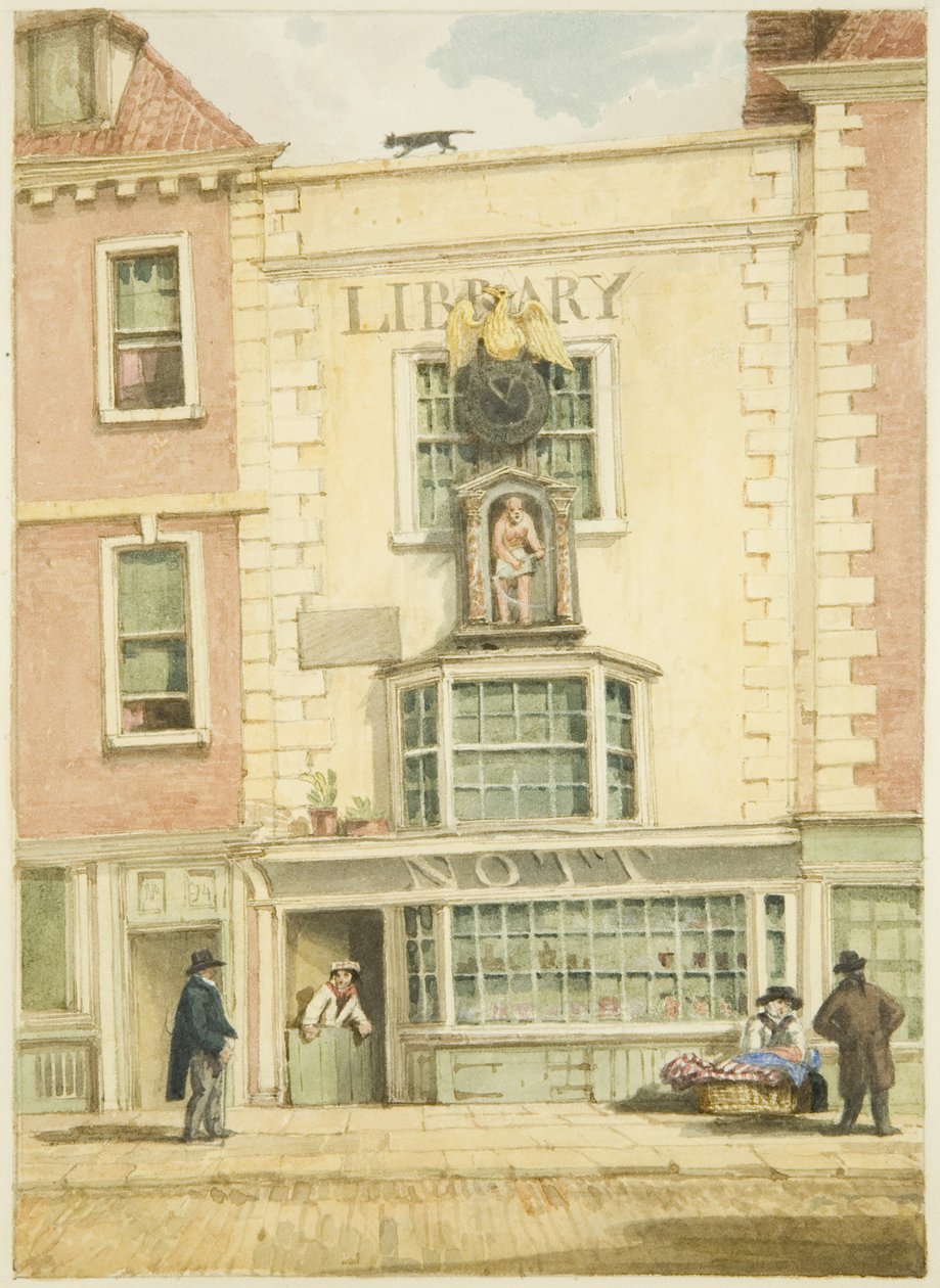 Hus i sydvästra änden av Old Market Street (penna, akvarell och kroppsfärg på papper) av George Orleans Delamotte