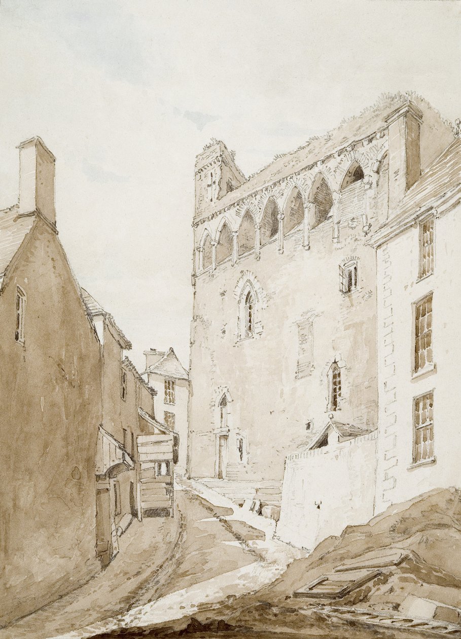 Swansea Castle (akvarell  blyerts på papper) av George Orleans Delamotte
