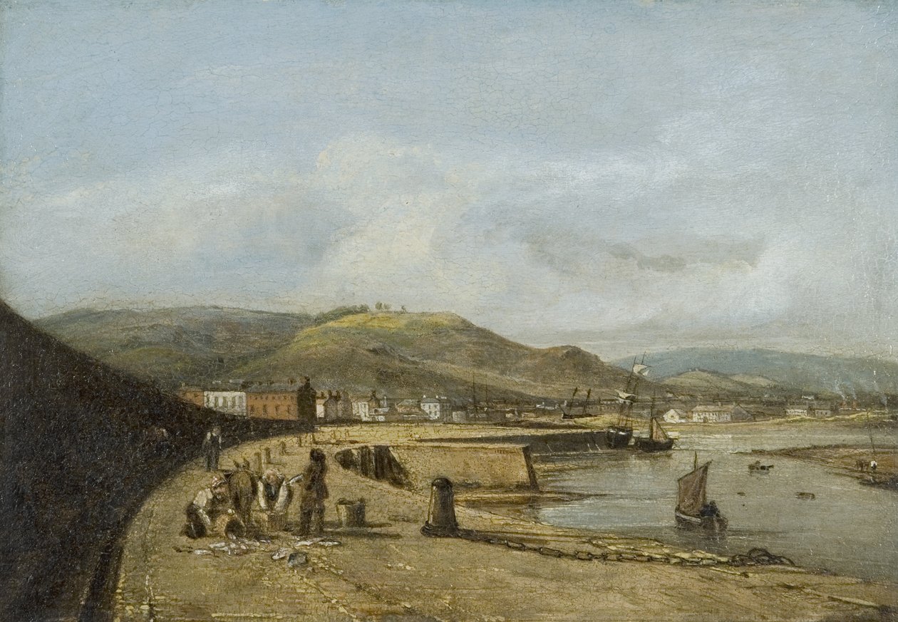 Swansea från den västra piren av George Orleans Delamotte