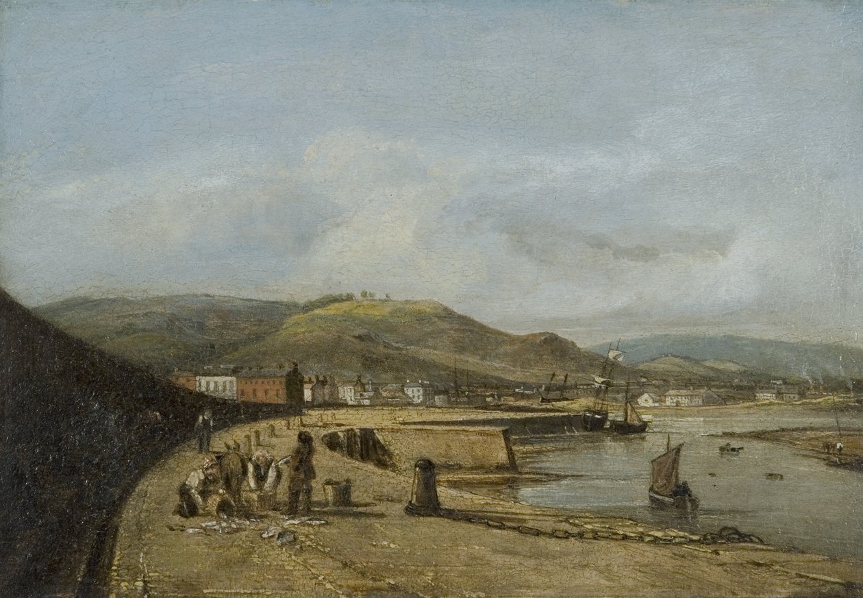 Swansea från västra piren av George Orleans Delamotte