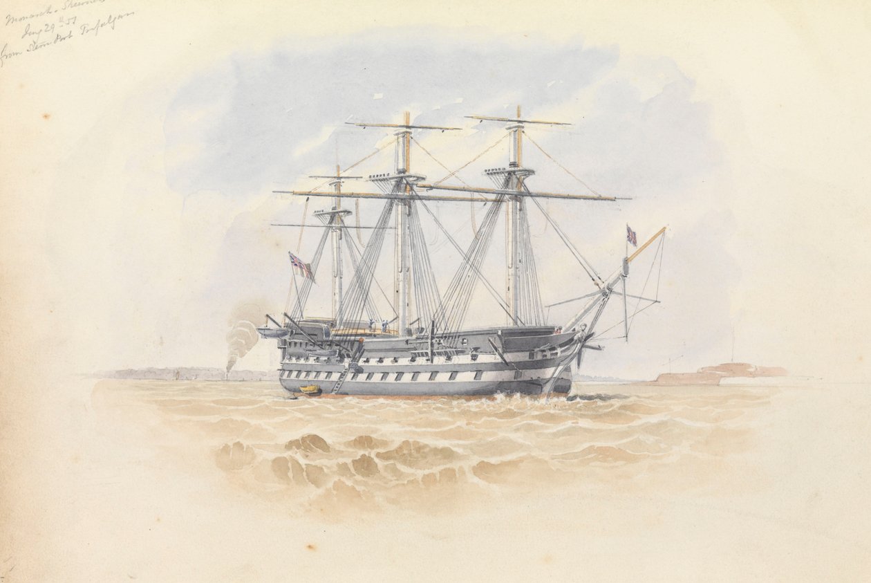 Monarch" vid Sheerness från "Trafalgar" 29 januari 1851 av George Pechell Mends