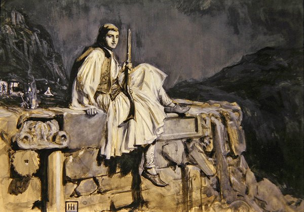 Grekisk garde (gouache på papper) av George Percy Jacob Hood