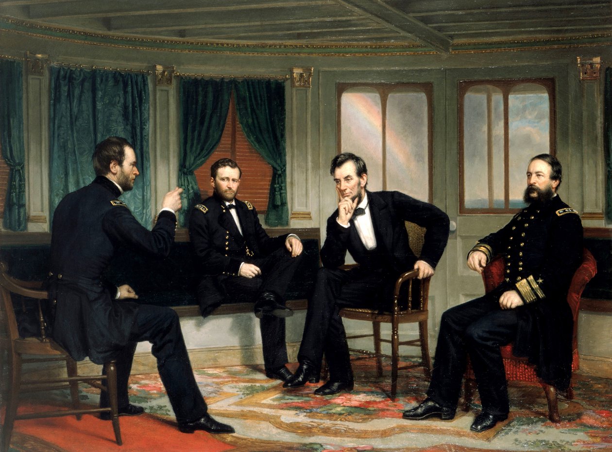 The Peacemakers, pub. 1868 (lito i färg) av George Peter Alexander (after) Healy