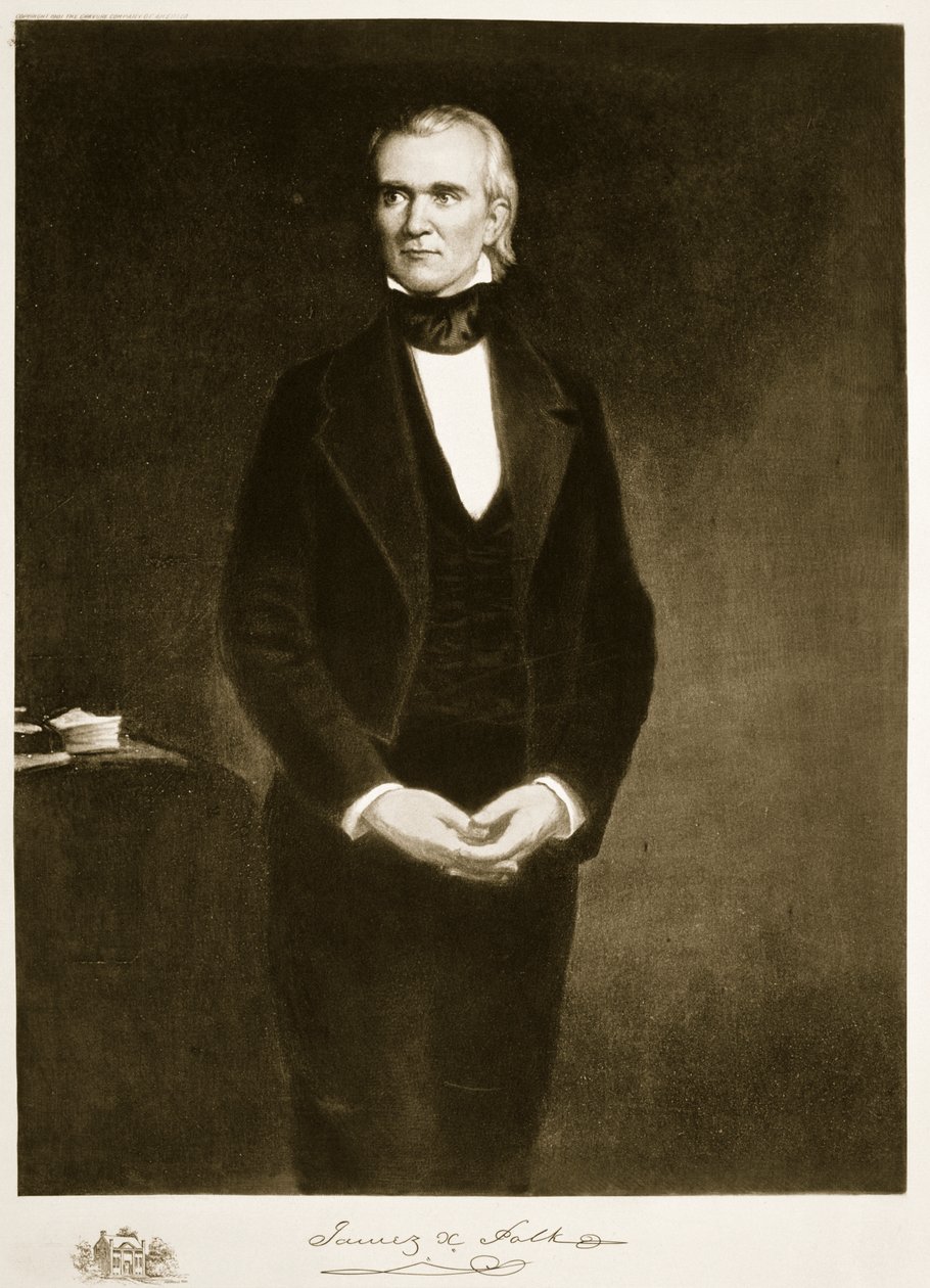 James K. Polk (1795-1849), 11:e president i Amerikas förenta stater, pub. 1901 (fotogravyr) av George Peter Alexander Healy