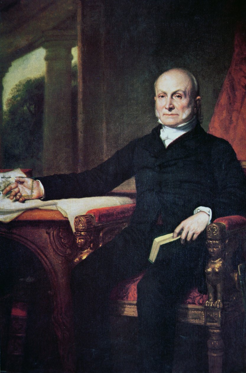 John Quincy Adams (1767-1848) (lito i färg) av George Peter Alexander Healy