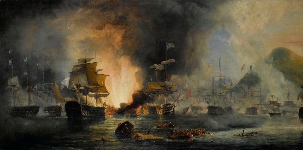 Slaget vid Navarino, 20 oktober 1827 av George Philip Reinagle