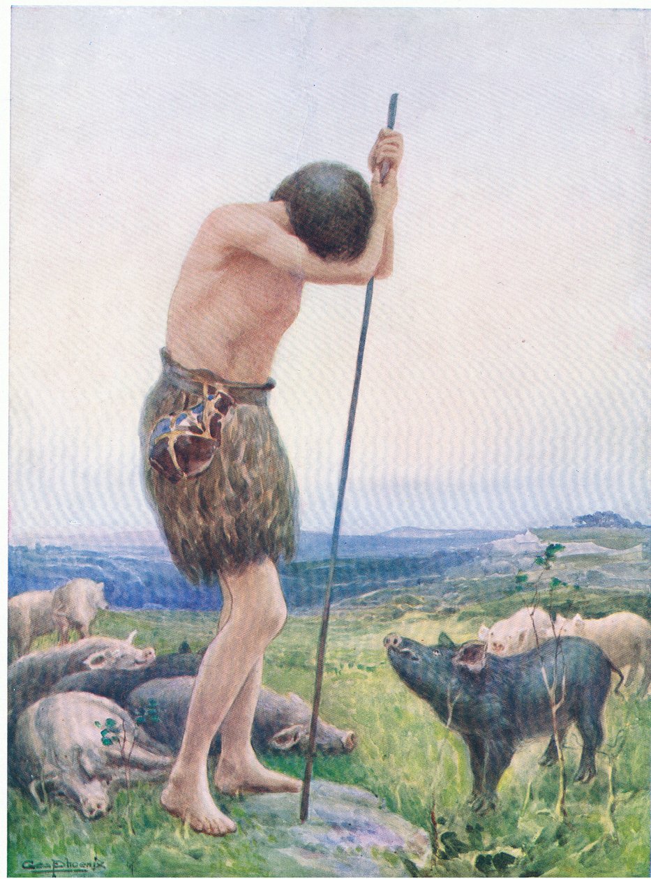 Den förlorade sonen, från The Bible Picture Book utgiven av Thomas Nelson, c.1950 av George Phoenix