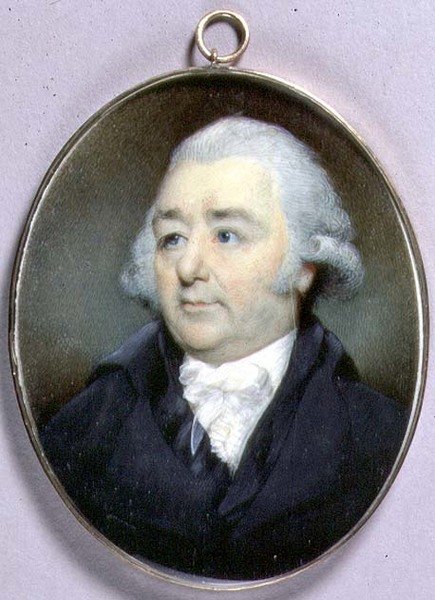 Porträttminiatyr av John Flaxman, ca 1798 (akvarell på elfenben) av George Place