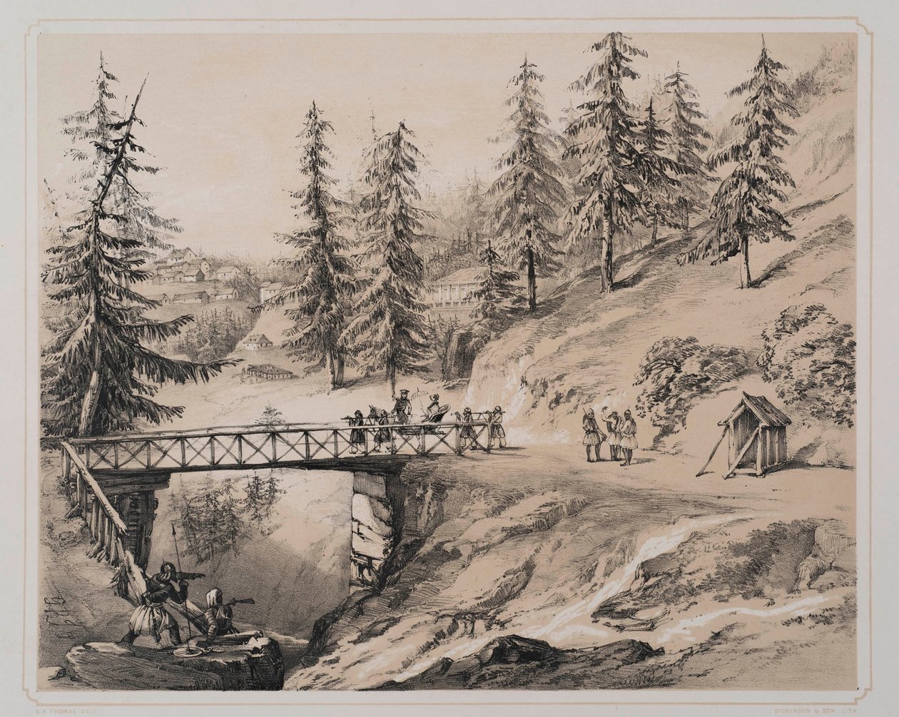Combermere Bridge, Abbeville och Barretts Boarding House, 1846 av George Powell Thomas