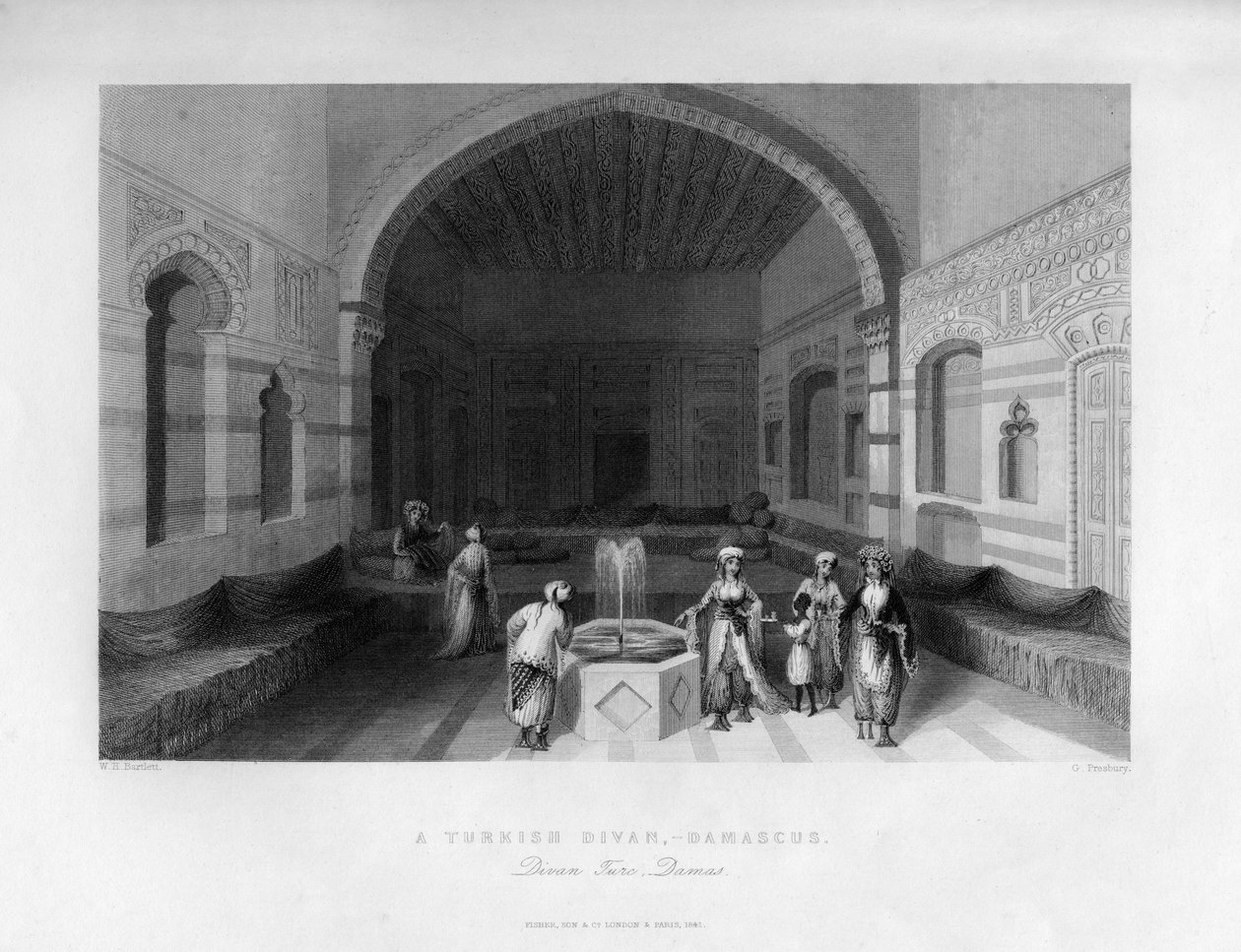 En turkisk divan, Damaskus, Syrien, 1841. av George Presbury