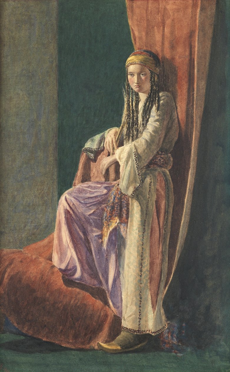 En turkisk flicka, 1853 (wc med kroppsfärg på papper) av George Price Boyce