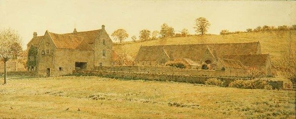 The Old Tithe Barn and Farm House nära Bradford-on-Avon av George Price Boyce