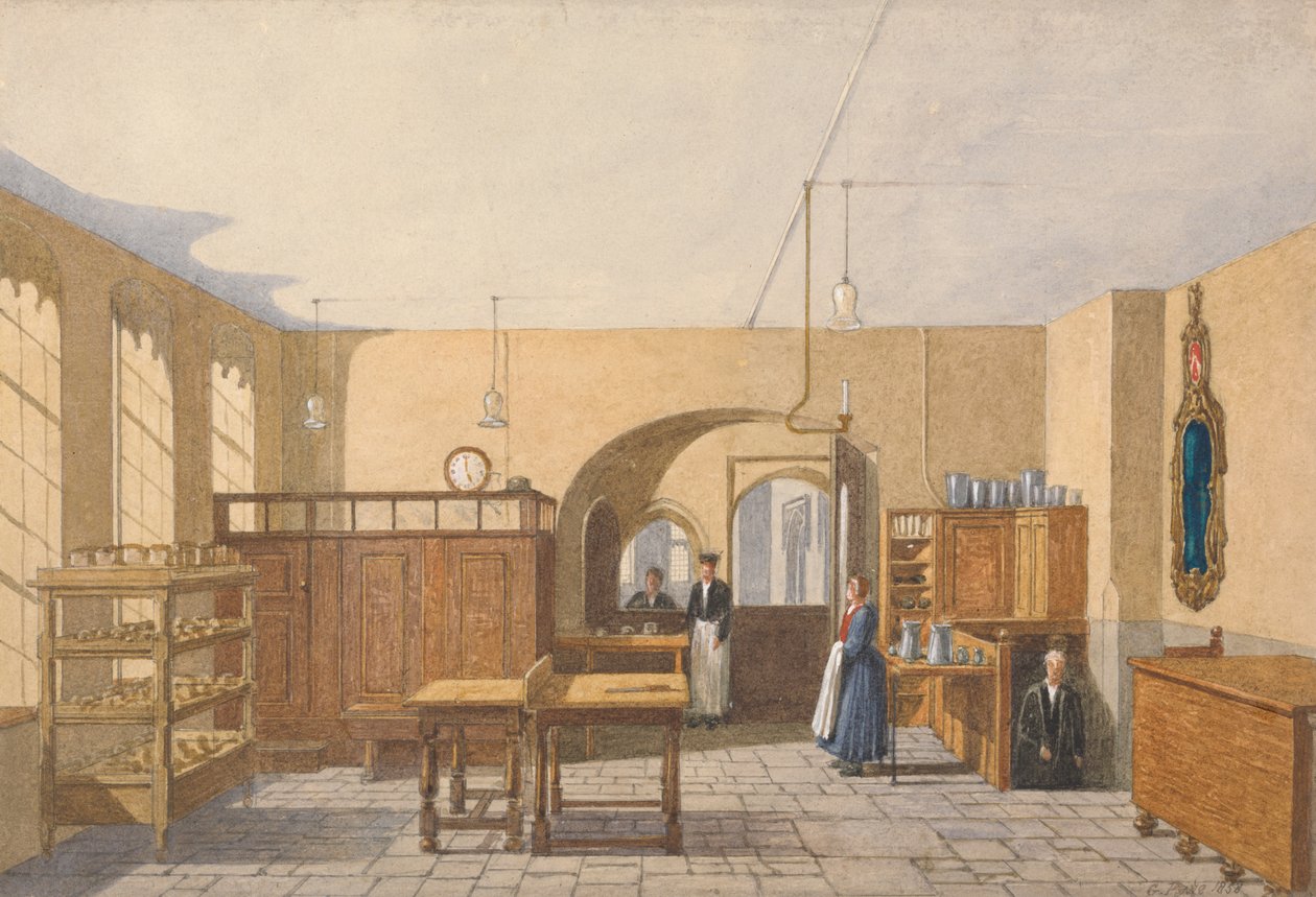 Köket på ett Oxford College av George Pyne
