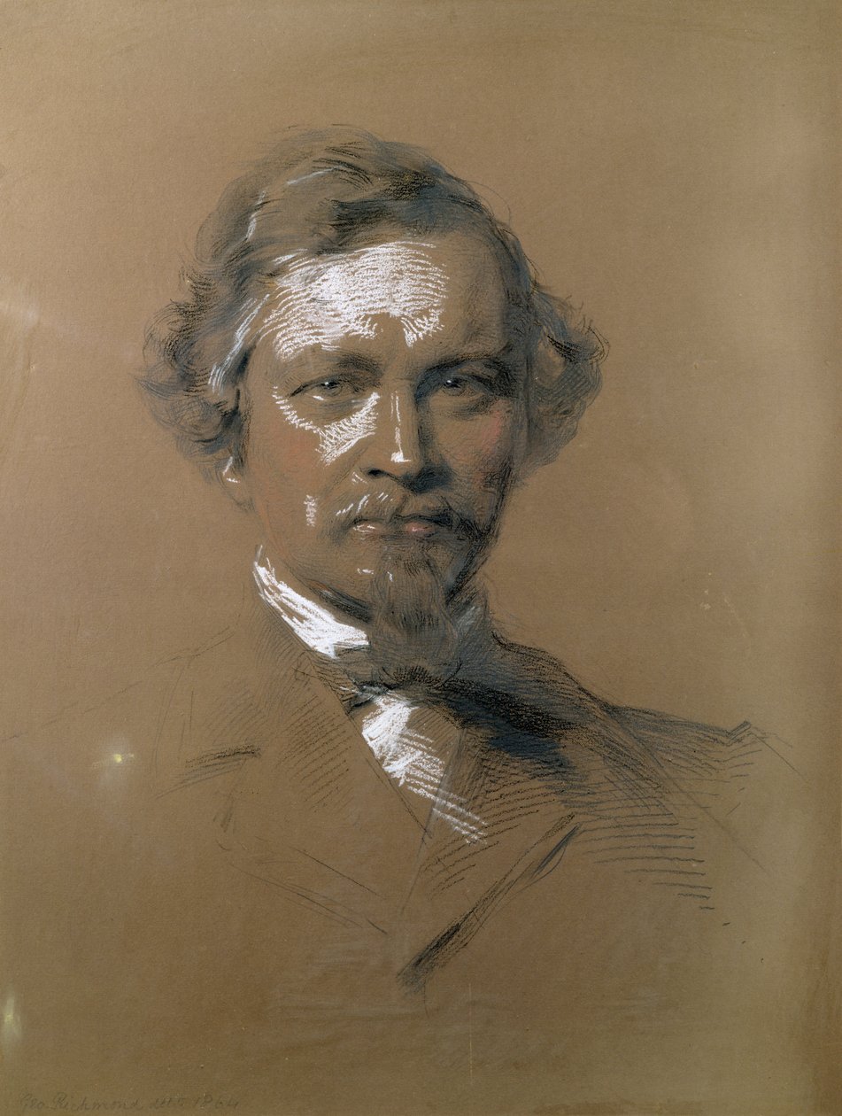 August Wilhelm Hofmann (1818-92) tysk kemist, 1864 (krita på papper) av George Richmond
