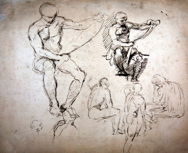 Nakna män - studier för de gamla av George Richmond