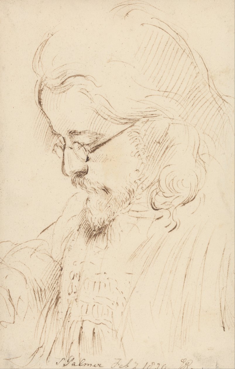 Porträtt av Samuel Palmer, huvud och axlar av George Richmond
