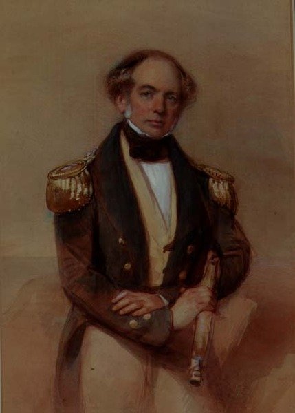 Porträtt av en kapten (akvarell) av George Richmond