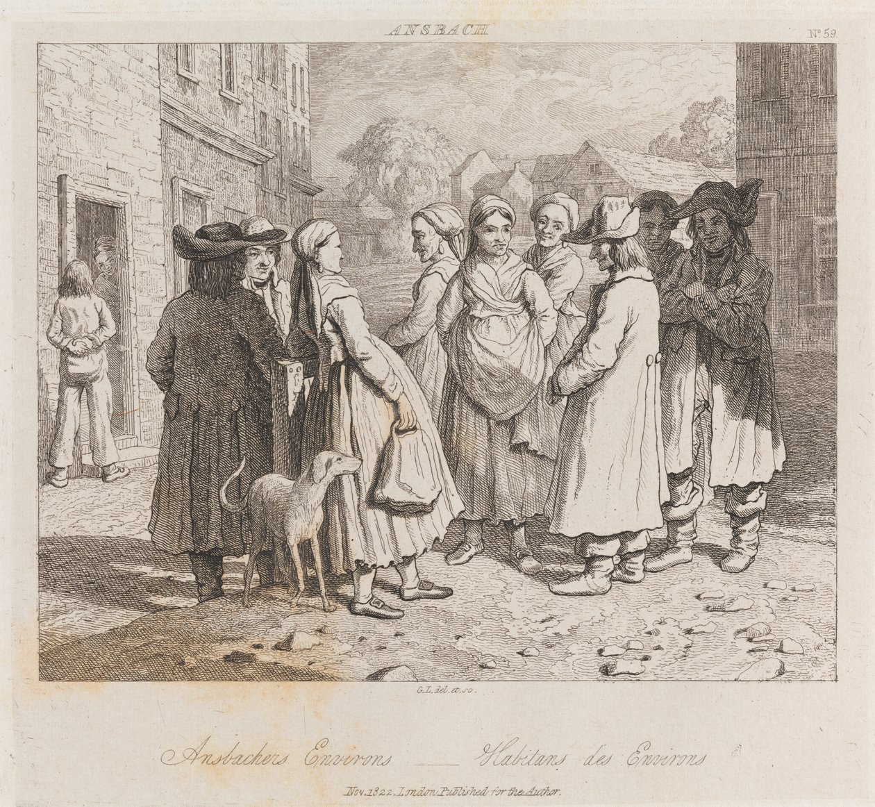 Anbachers, Ansbach, ca 1821 (etsning) av George Robert Lewis