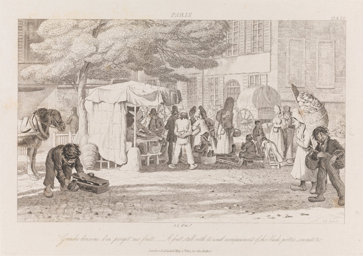 Fruit Stall, Paris, ca 1821 (etsning) av George Robert Lewis