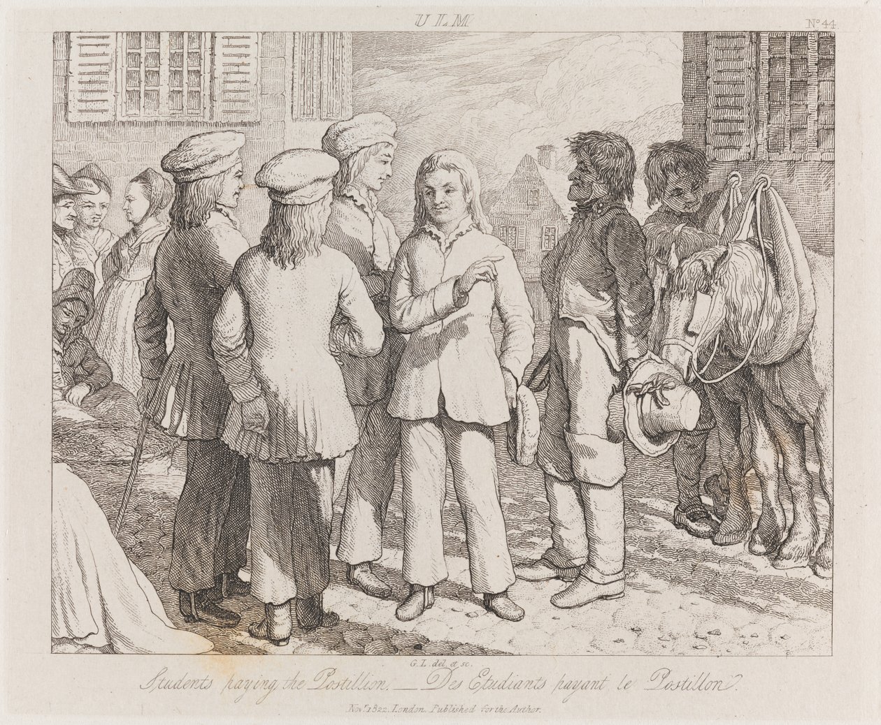 Studenter, Ulm, ca 1821 (etsning) av George Robert Lewis