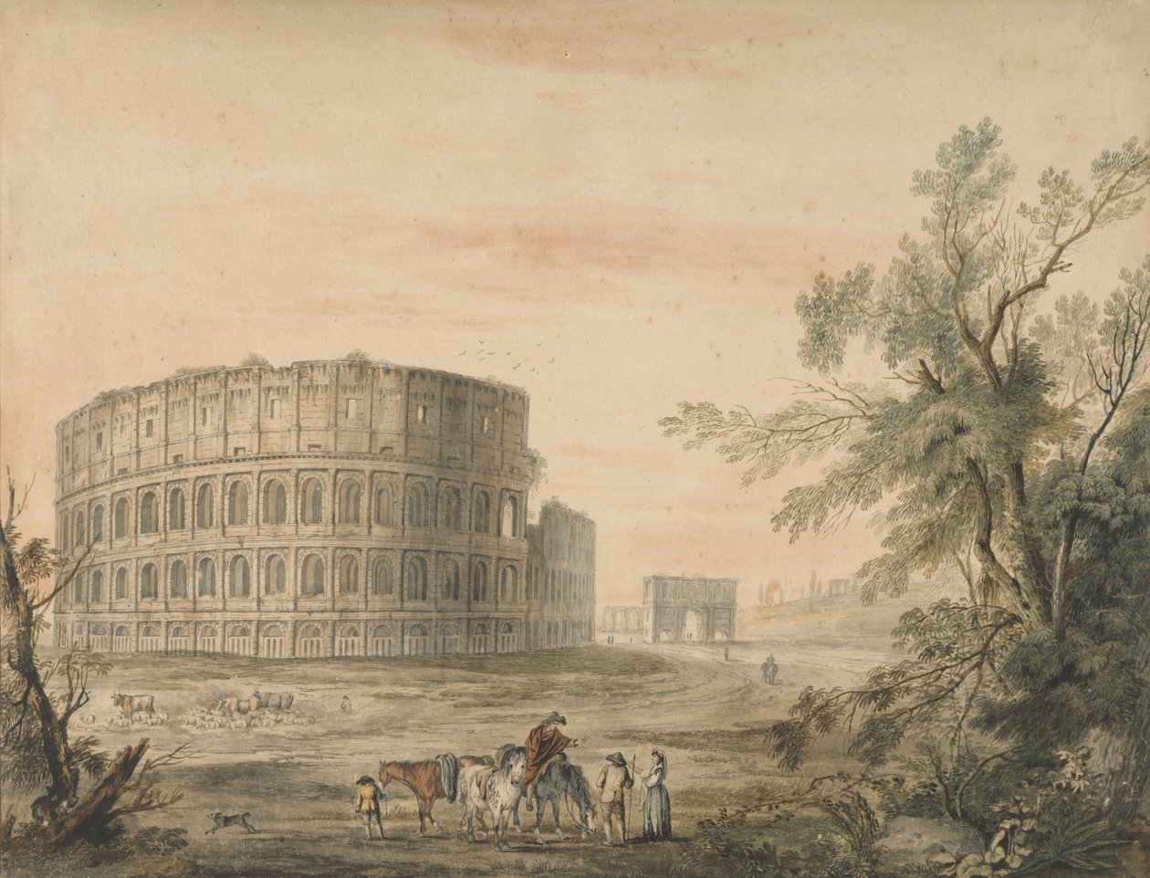 Colosseum, Rom, med bågen till vänster av George Robertson
