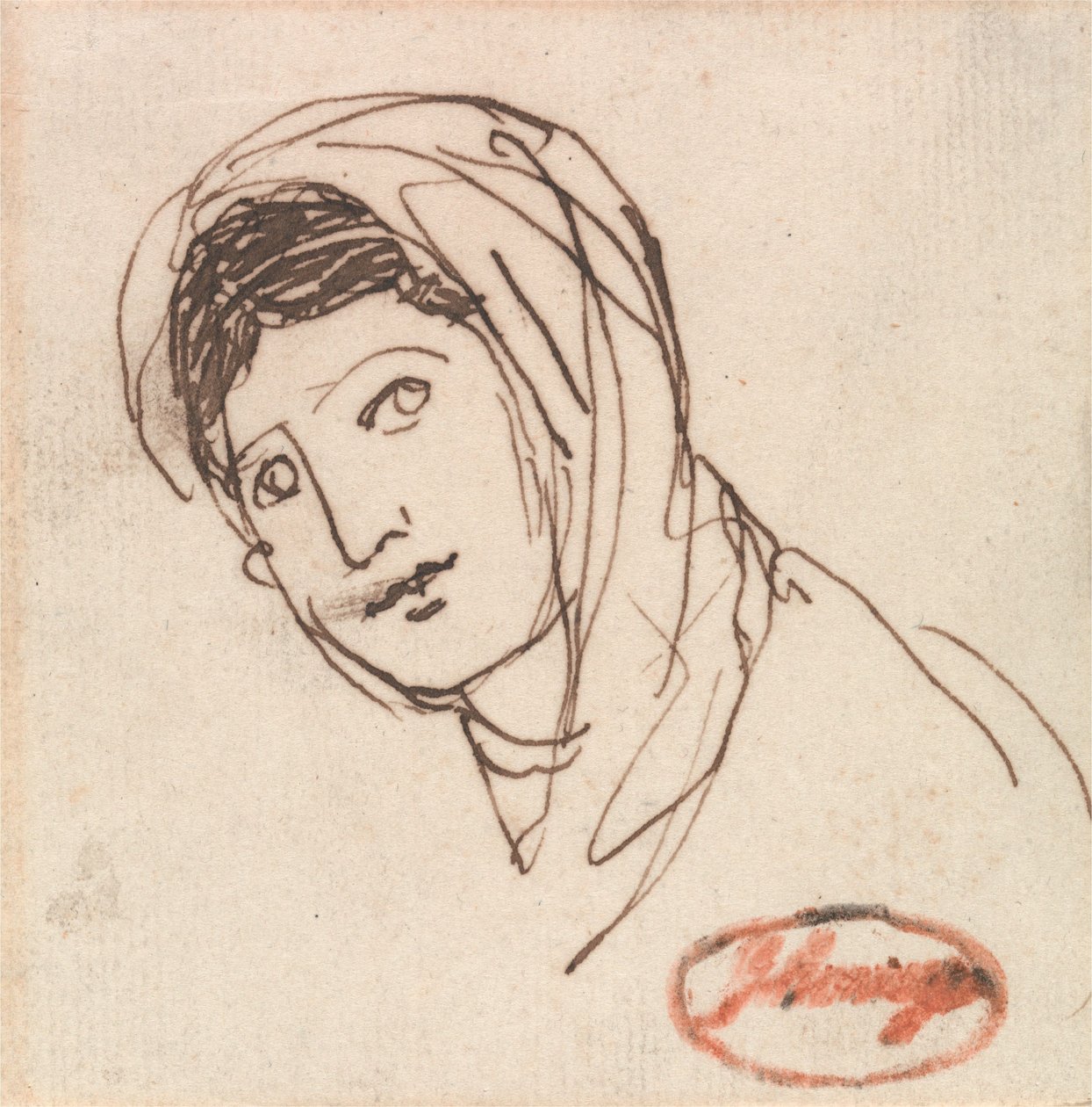 Ett kvinnligt huvud av George Romney