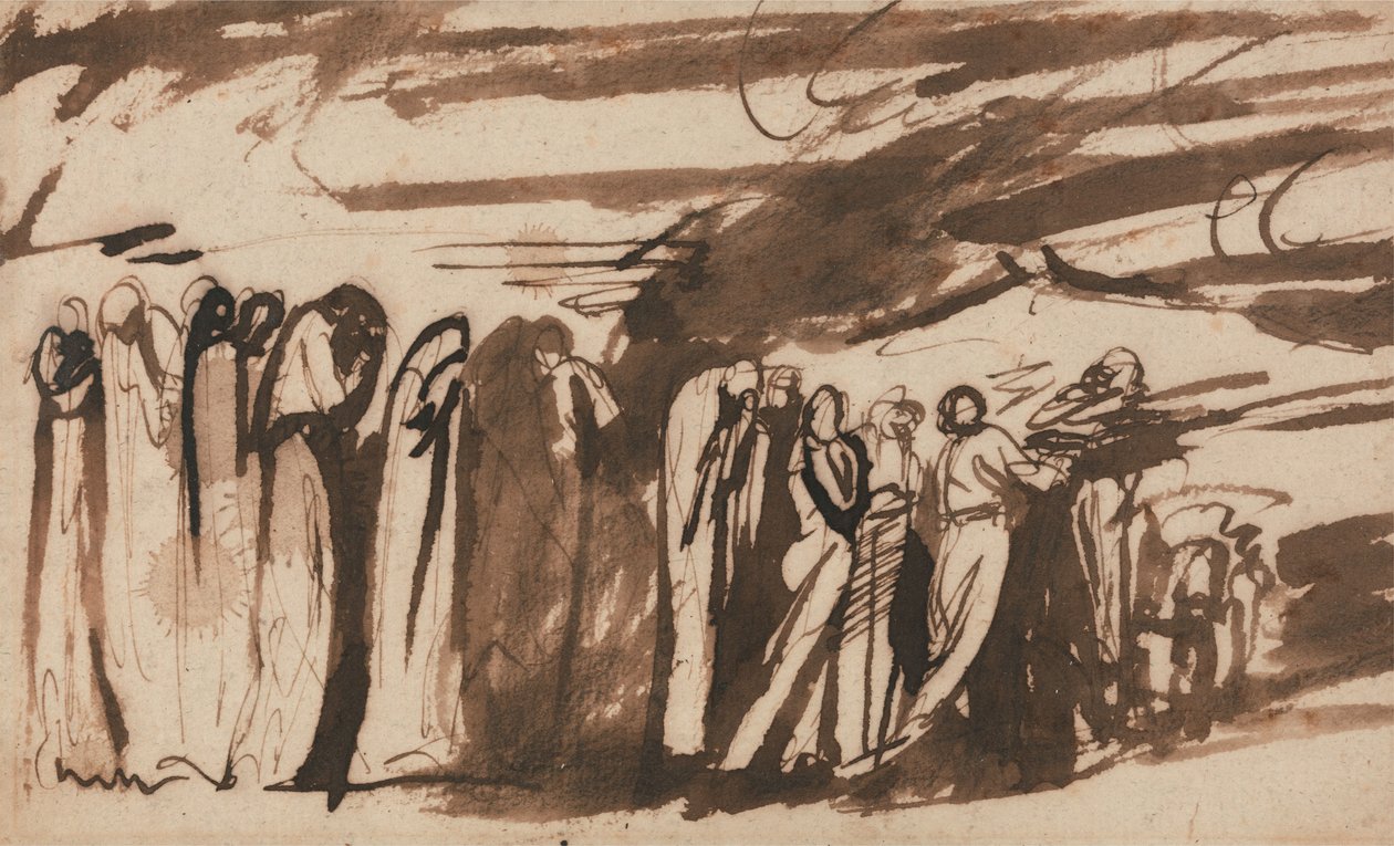 De fördömdas procession: Studie till Dantes ”Inferno” av George Romney