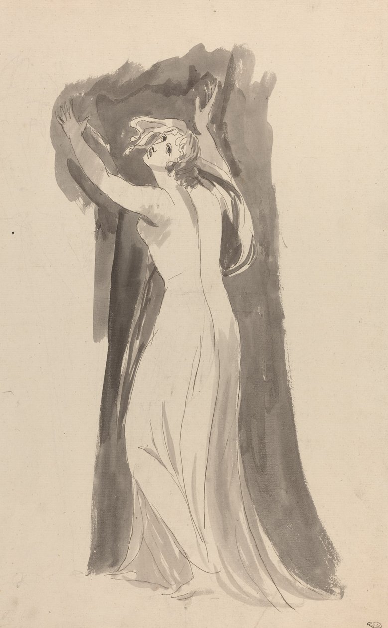 En studie av Miranda för "The Tempest" av George Romney