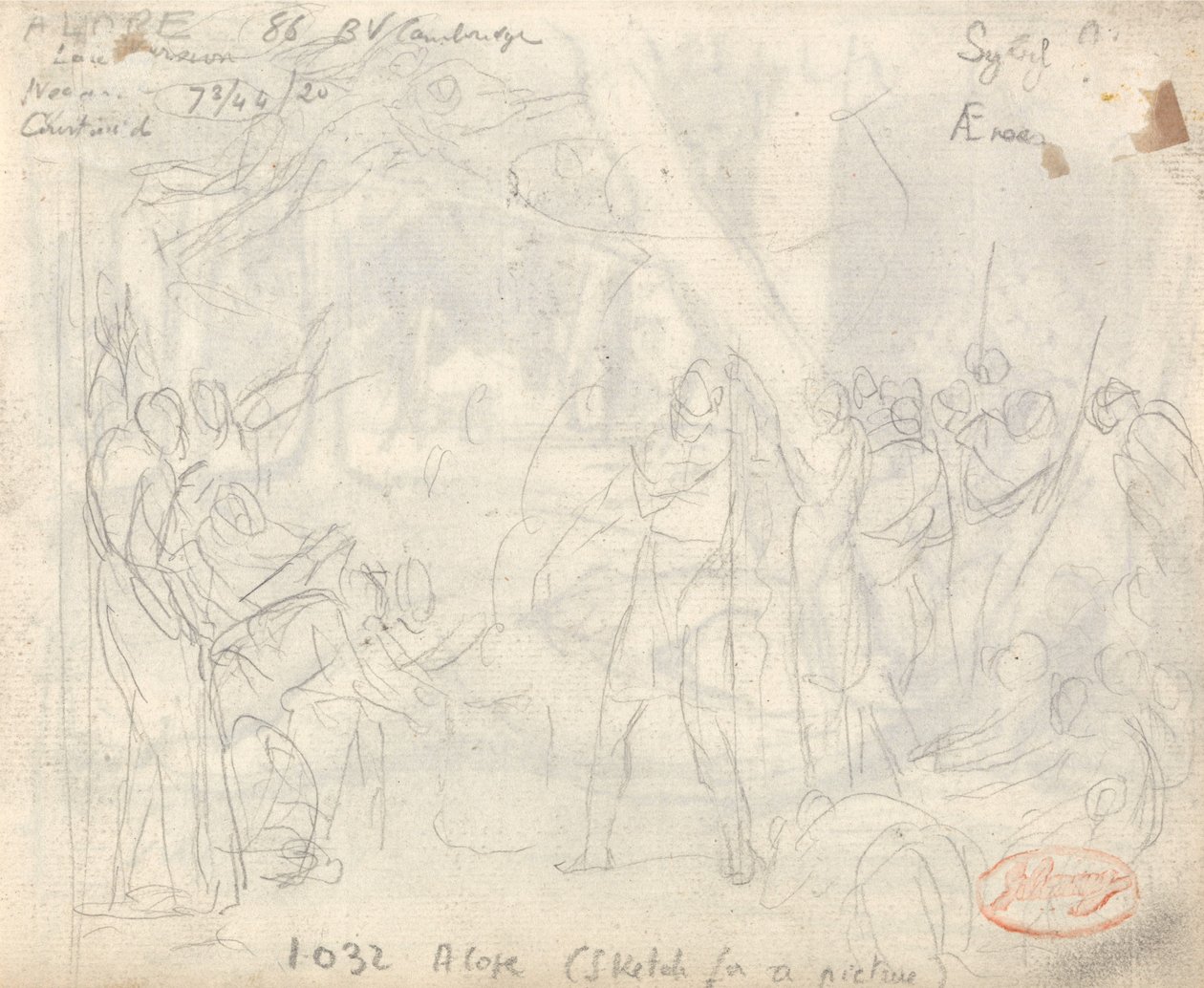 Komposition av klassiska figurer av George Romney