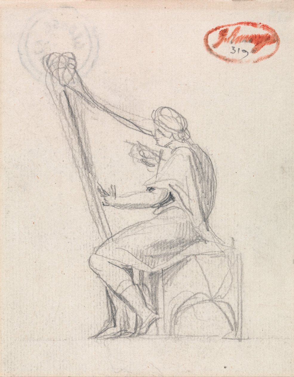 David spelar harpa av George Romney